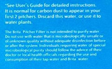 Brita Filter Disclaimer