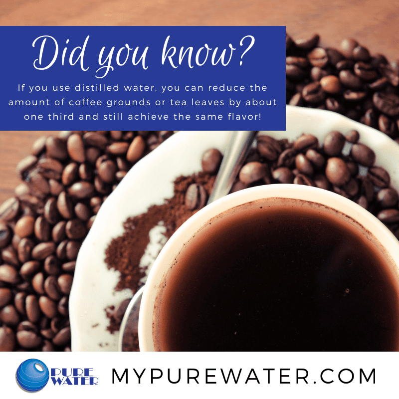 Did you know that distilled water can reduce the amount of coffee grounds or tea leafs you need?