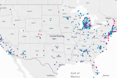 EWG Map of PFA contamination in the US