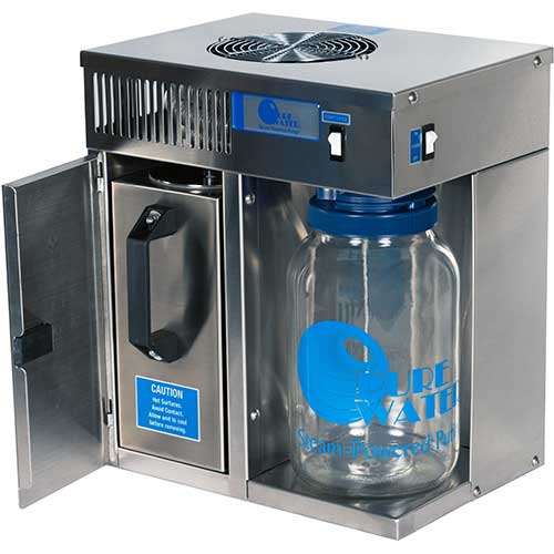 side view of mini electric water distiller