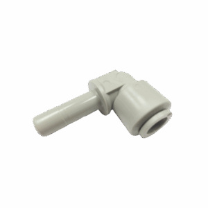 Fitting, 3/8" T x 3/8" S, ext SPFT, elbow