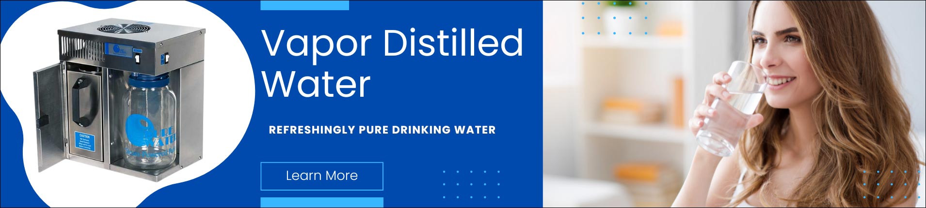 Refreshingly pure drinking water from the Mini Classic Water Distiller