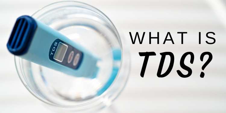What is TDS? This picture shows a TDS meter in a glass of water.