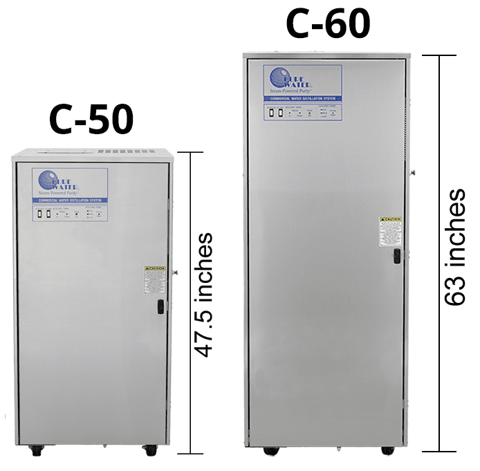 c-50 and c-60 industrial water distillers