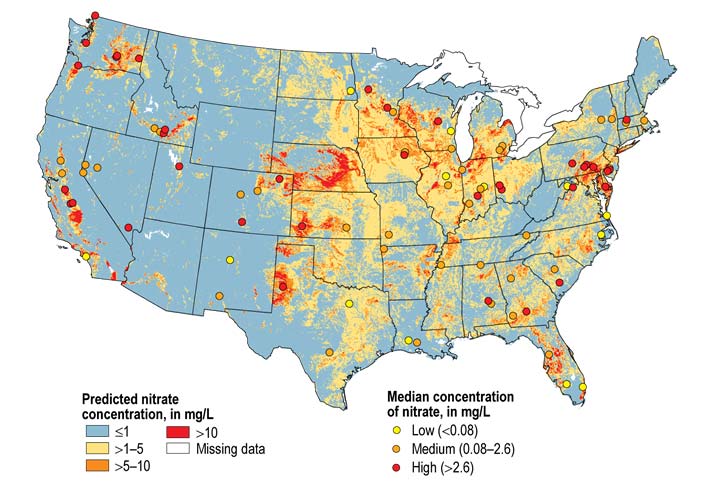 nitrate contamination map